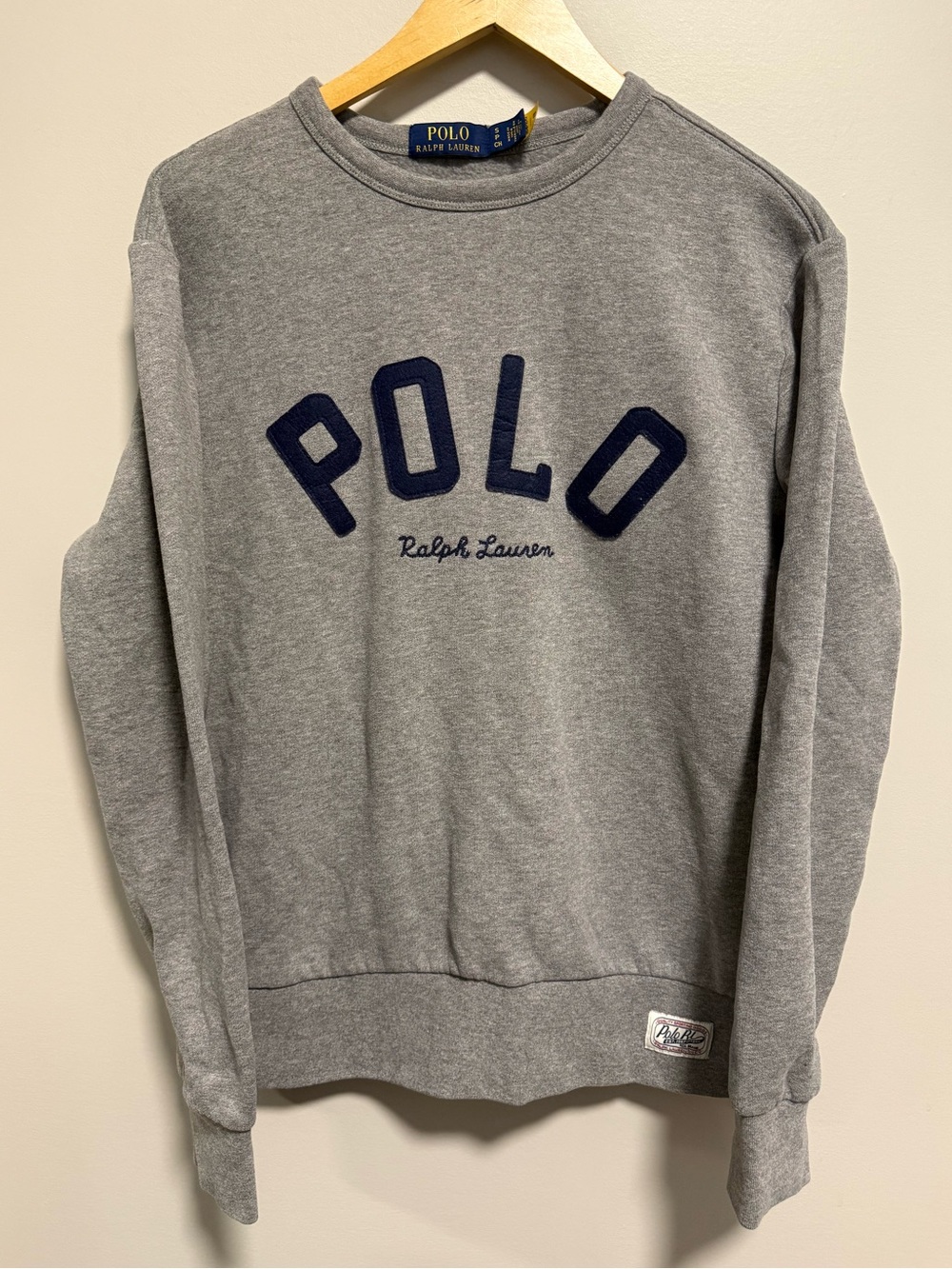 Polo by Ralph Lauren Gray Sweatshirt with Navy 'POLO' Appliqué
